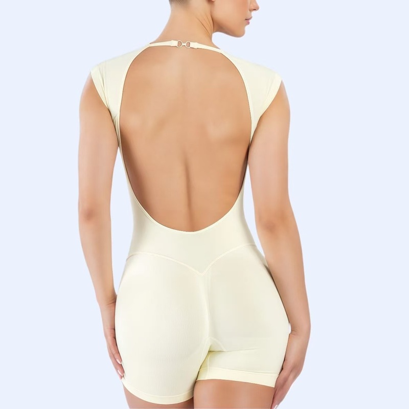 Yoga Fitness Wear - HISTELLO 임팩트 숏 슬리브 원피스 심리스