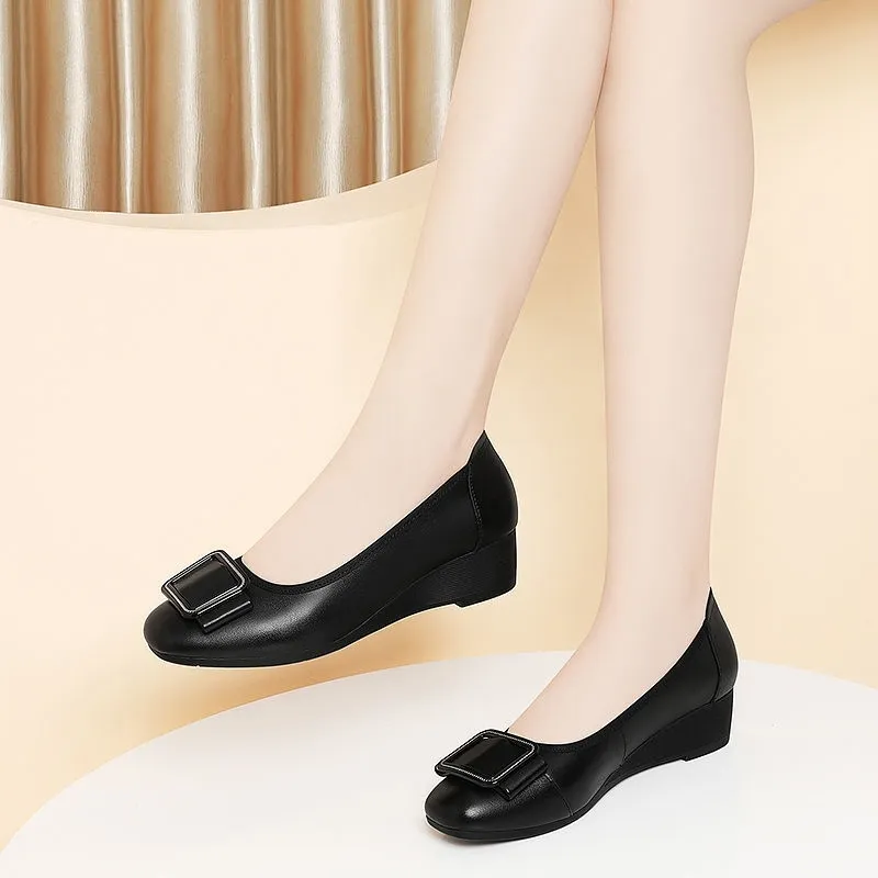 Ankle Weights - 여성용 귀여운 라운드 토 가벼운 블랙