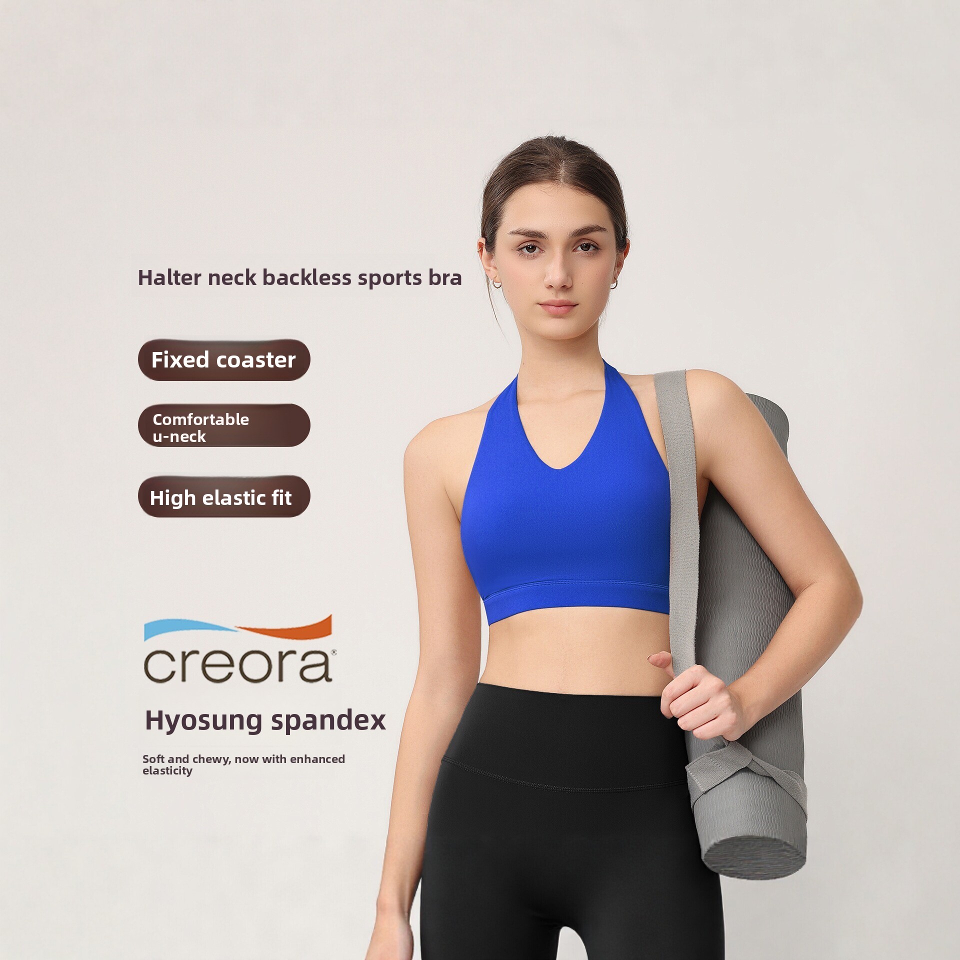 Yoga Fitness Tapis - 여성용 홀터 스포츠 브라, 고정 패드