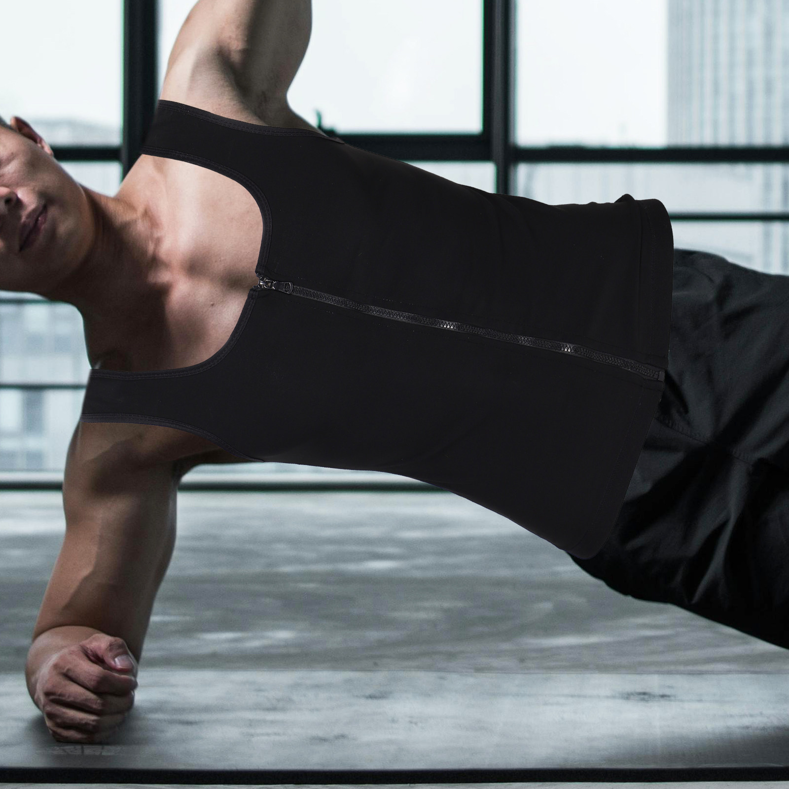 Yoga Fitness Top - 남성용 압박 기능성 땀 흡수 조끼,