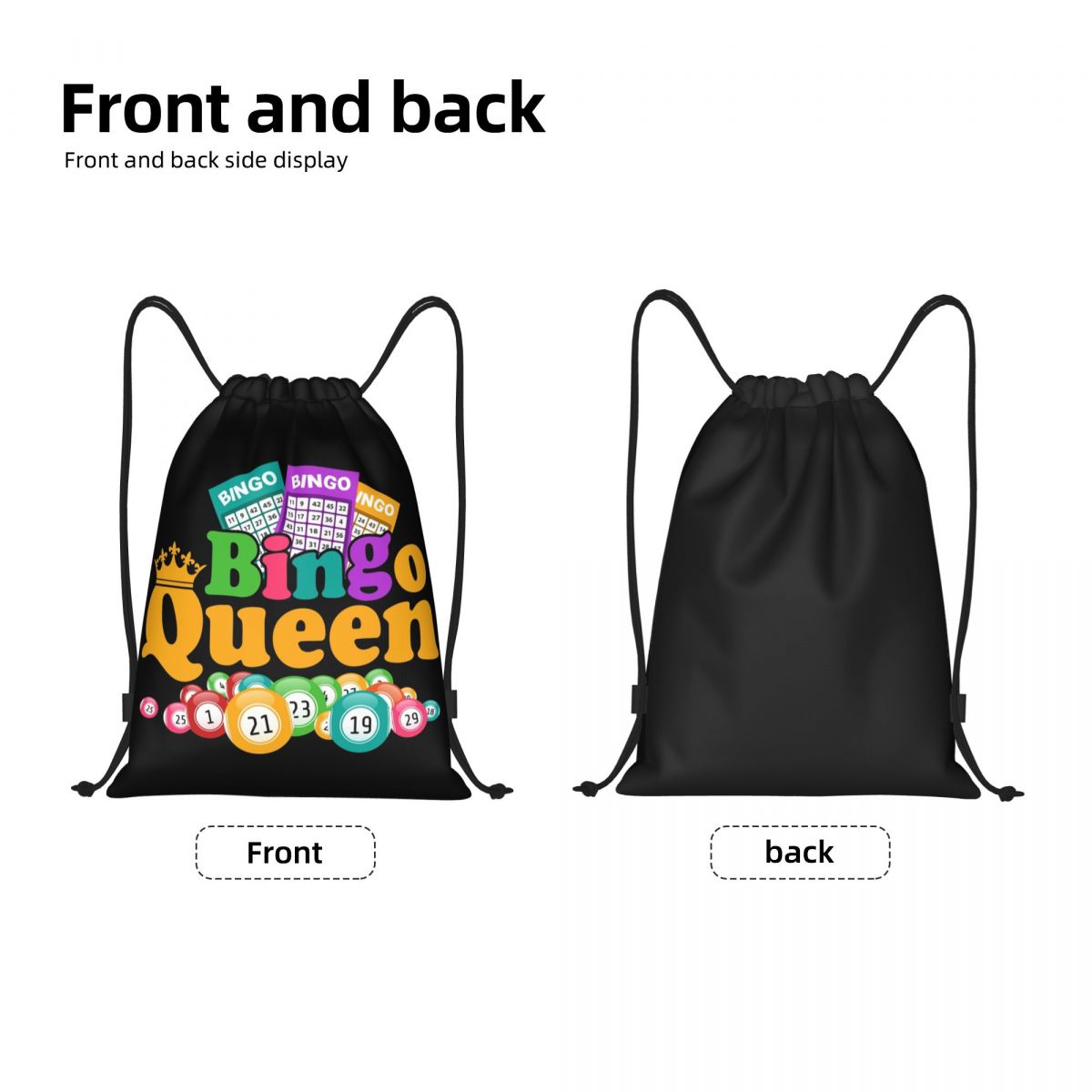 맞춤 빙고 퀸 게임 연인 드로스트링 백, 요가 배낭 훈 - Yoga Fitness Bag 리뷰 및 가격