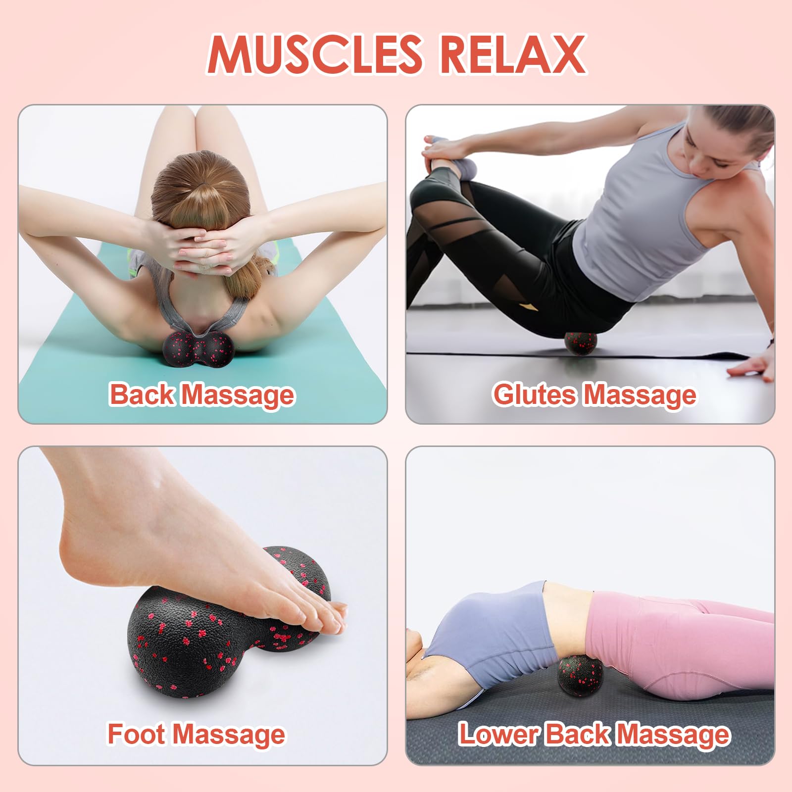 중공 요가 롤러 마사지 땅콩 공 세트 허리 통증 다리를 - Yoga Fitness Massage 리뷰 및 가격