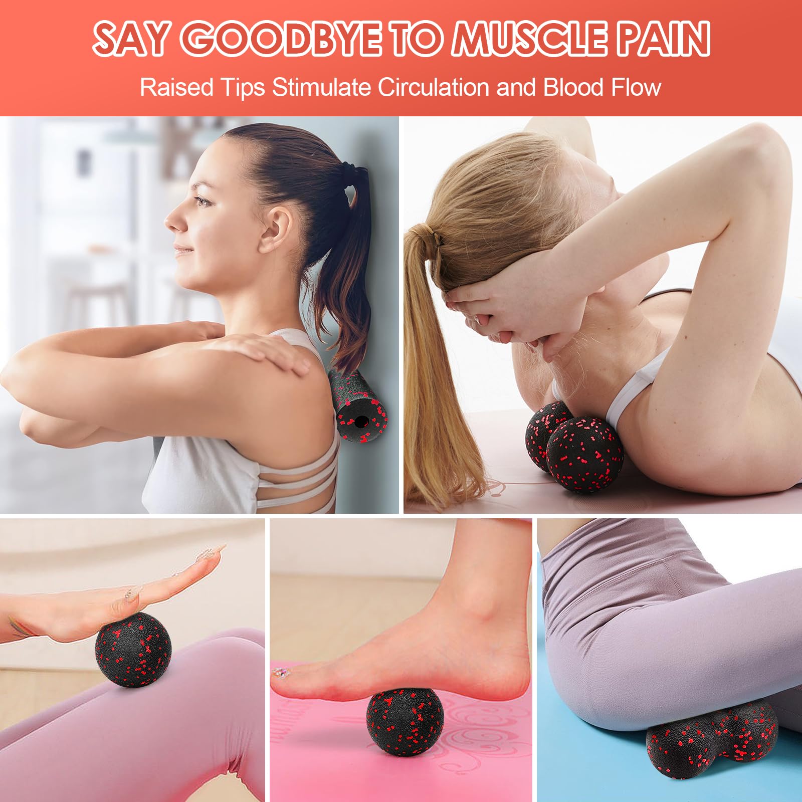 중공 요가 롤러 마사지 땅콩 공 세트 허리 통증 다리를 - Yoga Fitness Massage 리뷰 및 가격