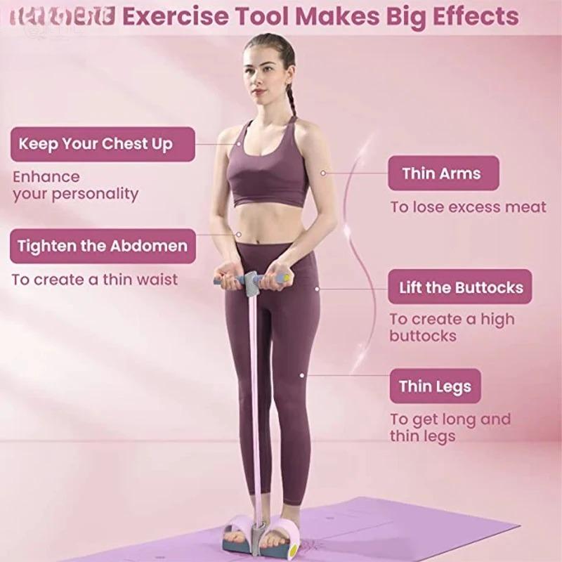 새로운 4-튜브 저항 밴드 요가 페달 풀러 탄성 풀 로 - Yoga Fitness Stretching Strap 리뷰 및 가격