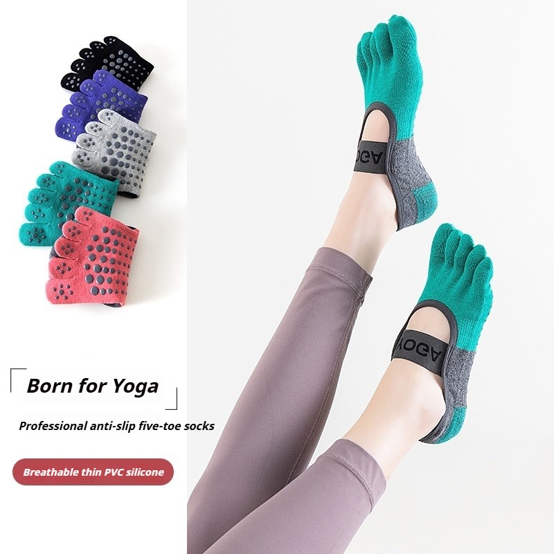 전문가용 필라테스 미끄럼 방지 5개 손가락 발목 양말  - Yoga Fitness Pilates 리뷰 및 가격