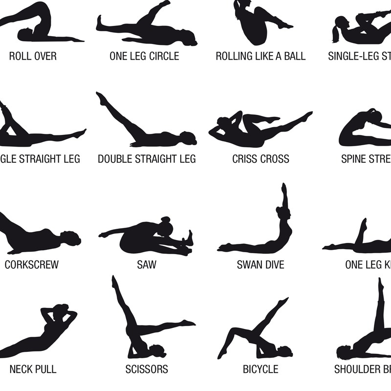 프레임리스 필라테스 운동 차트 포스터 캔버스 프린트,  - Yoga Fitness Pilates 리뷰 및 가격
