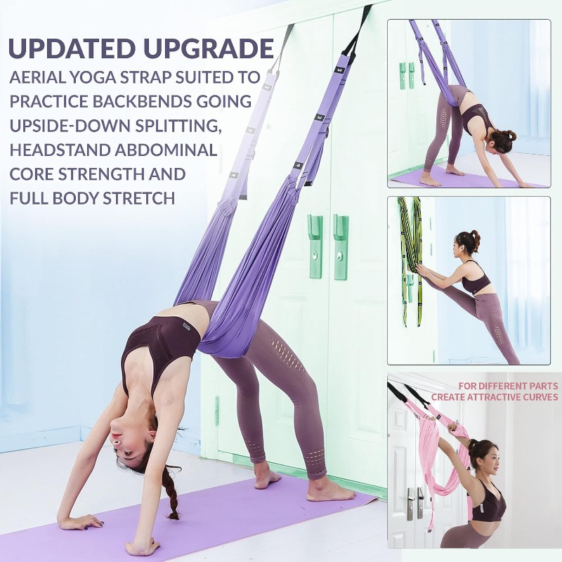 조절 가능한 에어리얼 요가 해먹 세트 필라테스 무중력  - Yoga Fitness Stretching Strap 리뷰 및 가격