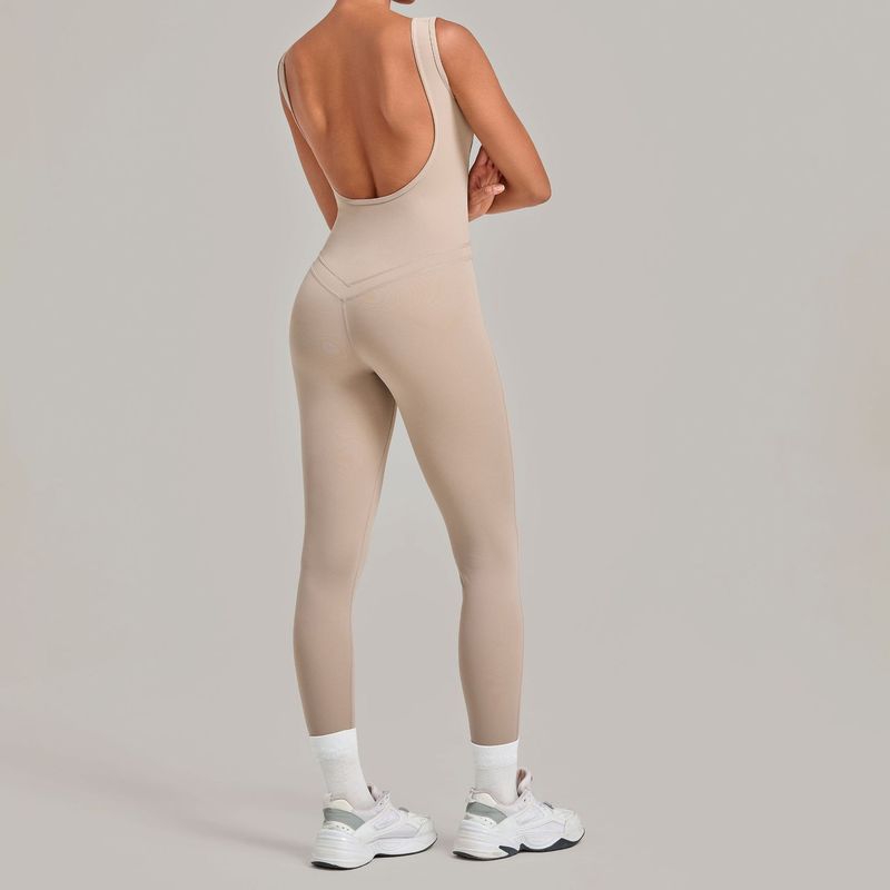 딥 백리스 타이트핏 러닝 피트니스 플레어 레그 바디수트 - Yoga Fitness Wear 리뷰 및 가격