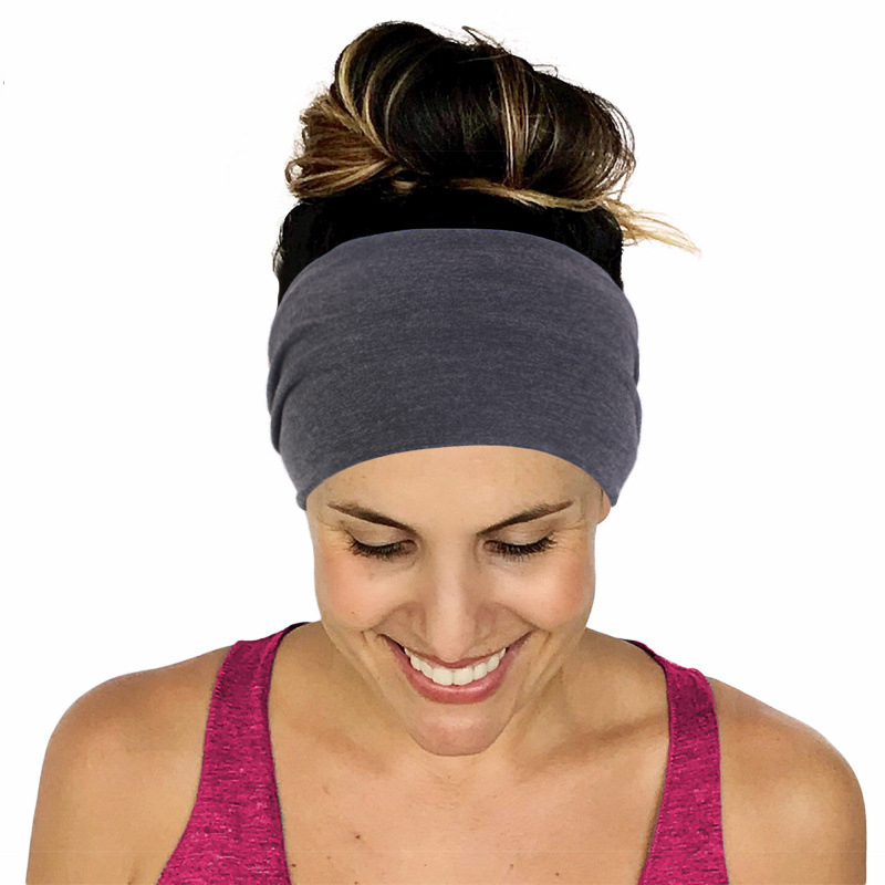 솔리드 컬러 유니섹스 헤어밴드 탄성 와이드 스포츠 땀  - Yoga Fitness Stretching Strap 리뷰 및 가격
