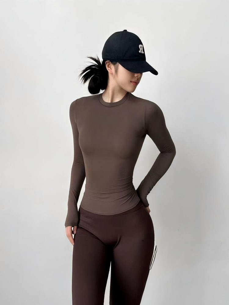 슬림핏 긴팔 요가 피트니스 티셔츠 속건성 경량 걸스 트 - Yoga Fitness Wear 리뷰 및 가격